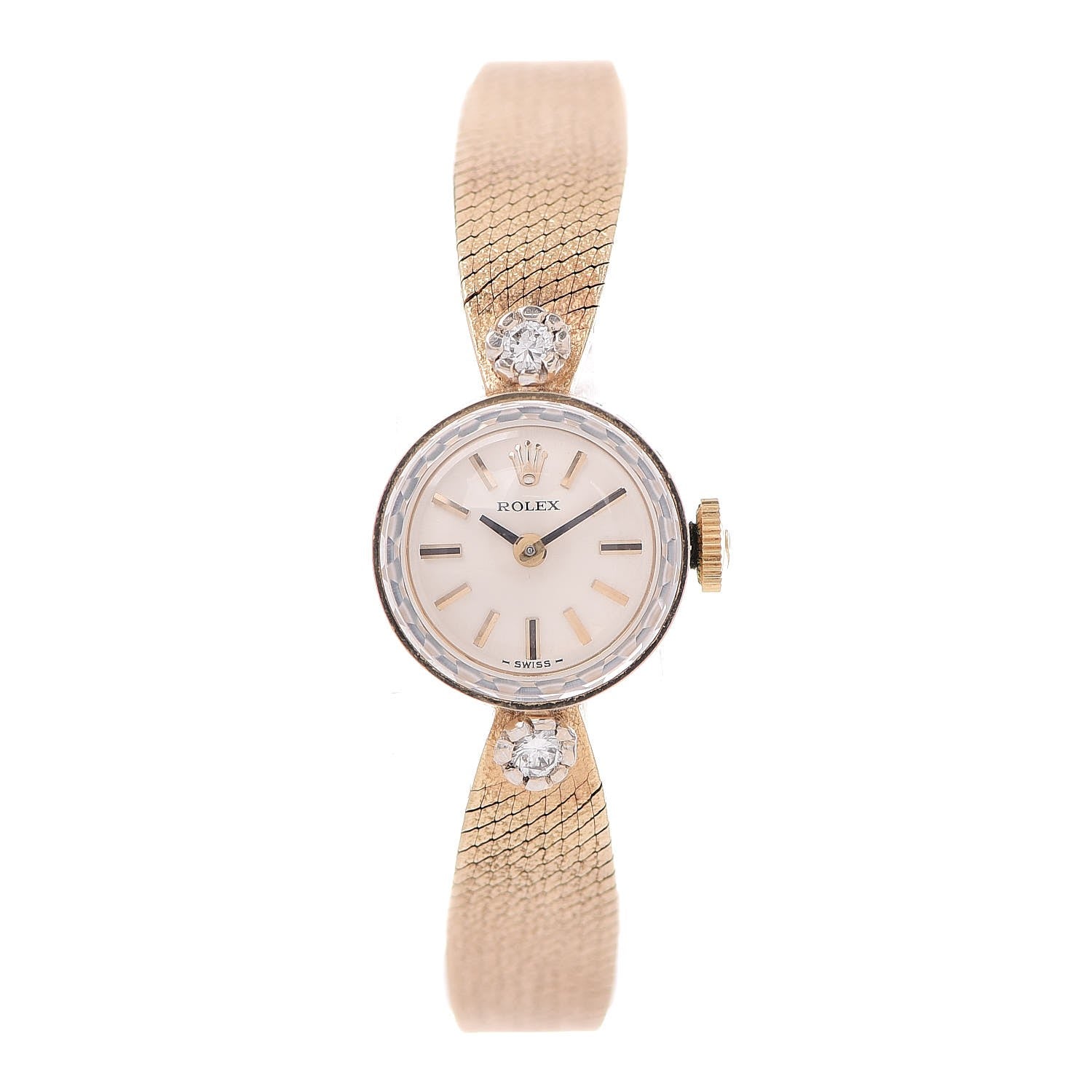 Rolex 14K Yellow Gold Diamond 15mm Cocktail Watch 1 of 10