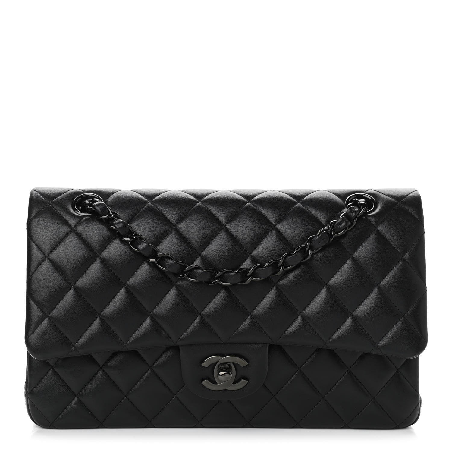 Chanel Lambskin Quilted Medium Double Flap So Black 2 of 19