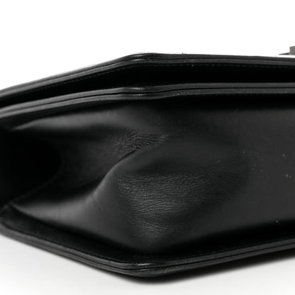 Chanel Calfskin Painted Chevron Embossed Medium Boy Flap Black 9 of 10
