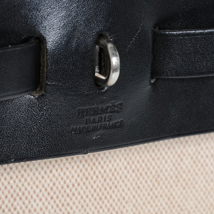 Hermes Toile Vache Calfskin Herbag 30 PM Natural Black 6 of 9