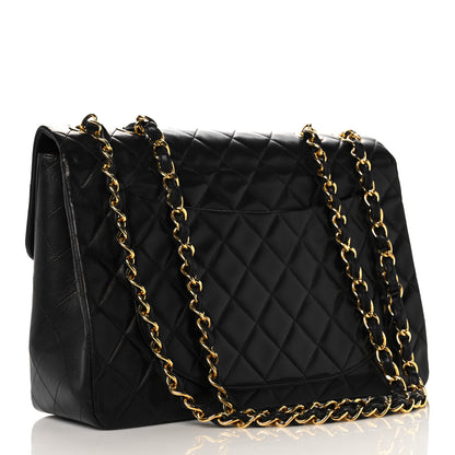 Chanel Lambskin Quilted XL Jumbo Single Flap Black 3 of 16