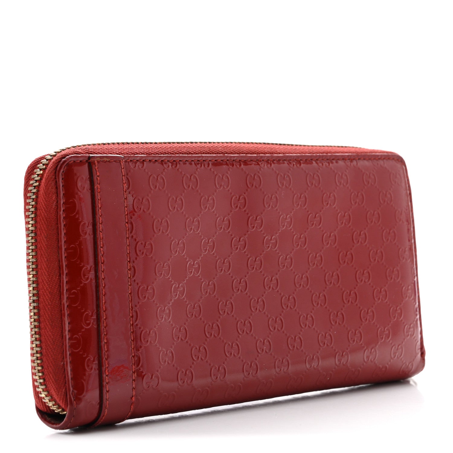 Gucci Patent Microguccissima Zip Around Wallet Rose Bed 3 of 7