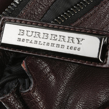 Burberry Leather Pleated Lowry Cartridge Bag Dark Purple 10 of 13