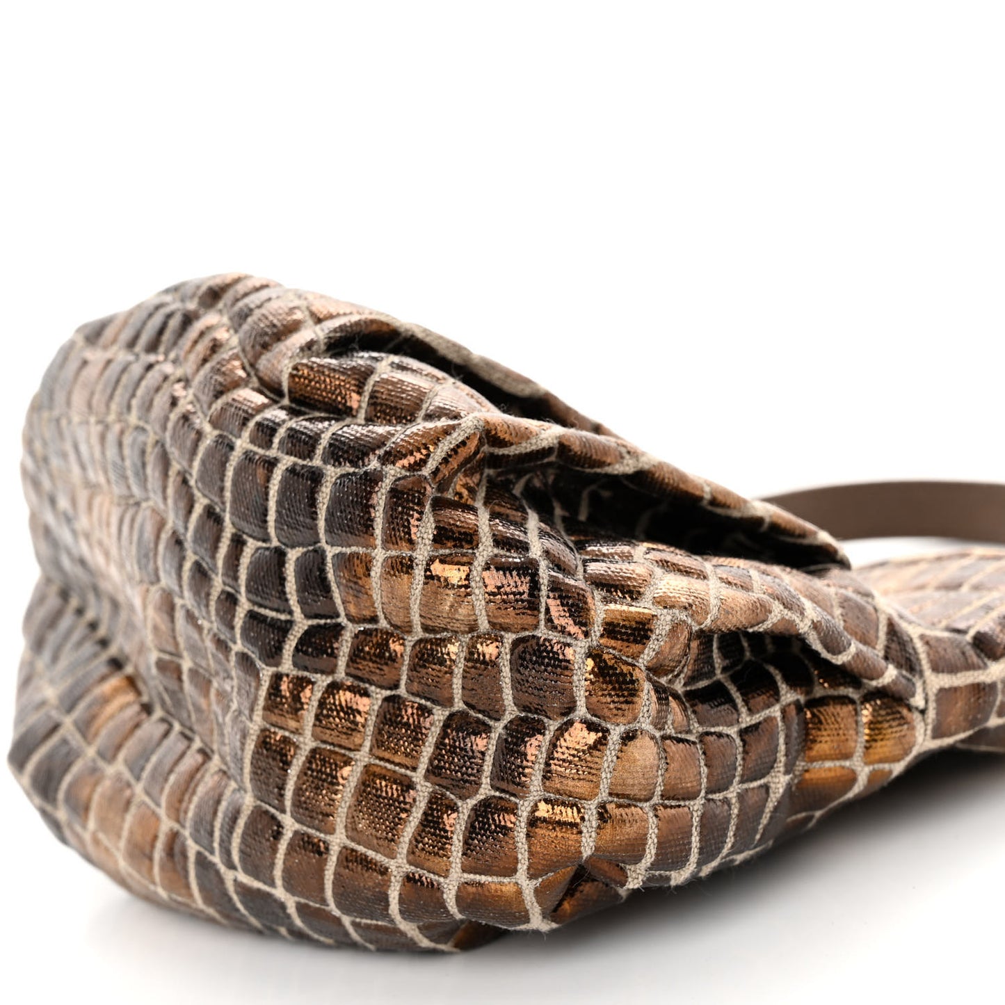 Metallic Canvas Croc Effect Mini Chef Hobo