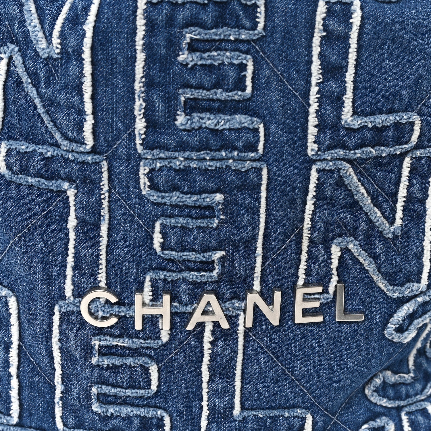 Chanel Denim Patchwork Logo Chanel 22 Blue 8 of 10