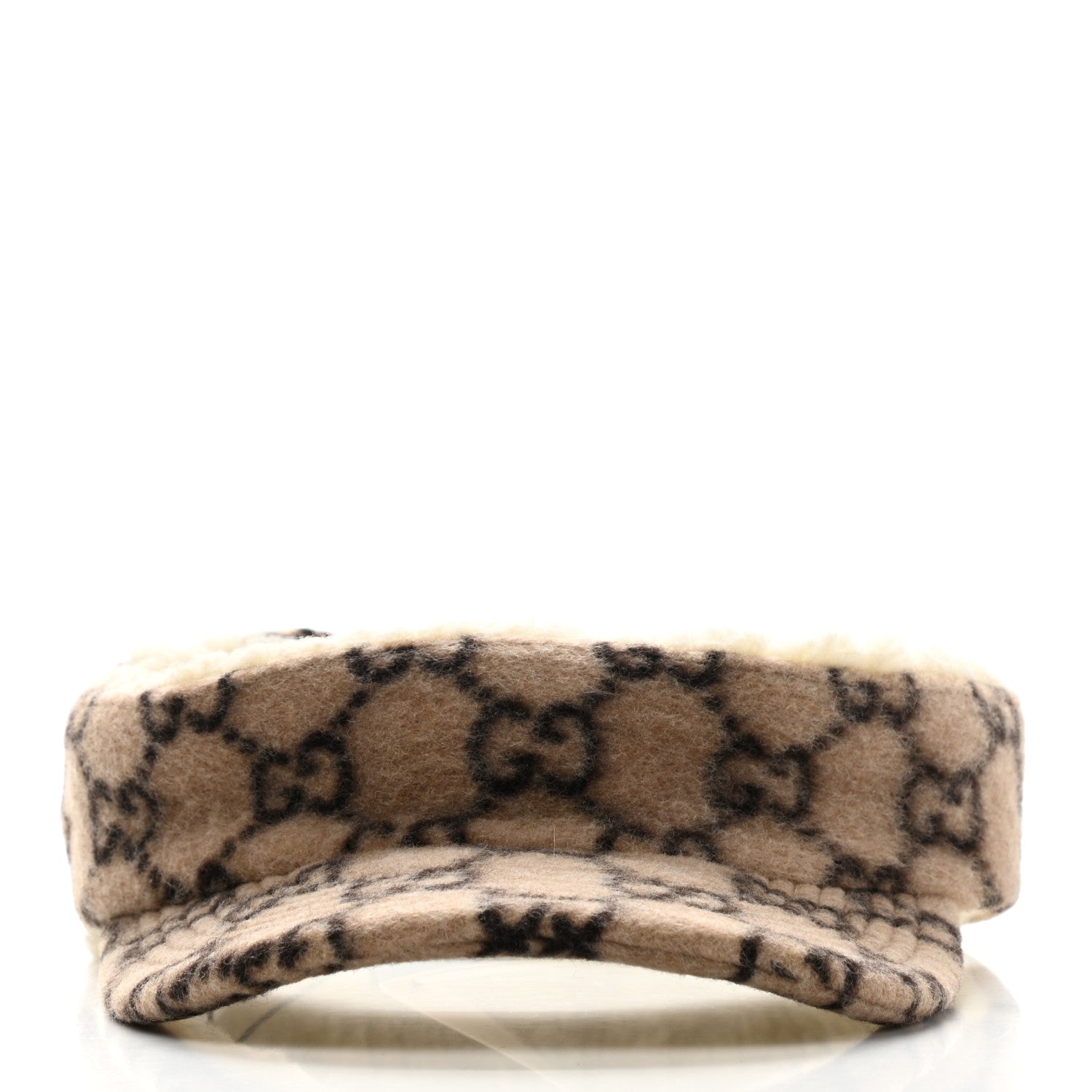 Gucci Covered Wool GG Monogram Visor Beige Ebony 3 of 12