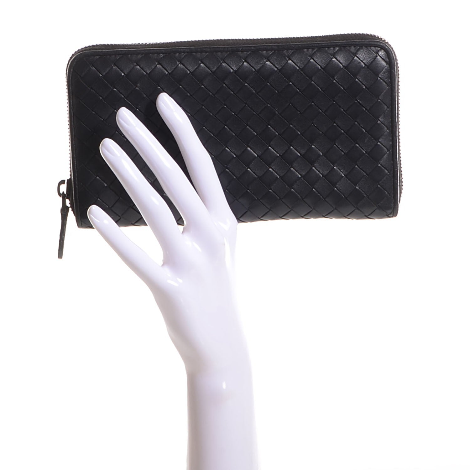 Bottega Veneta Nappa Intrecciato Zip Around Wallet Black 2 of 8
