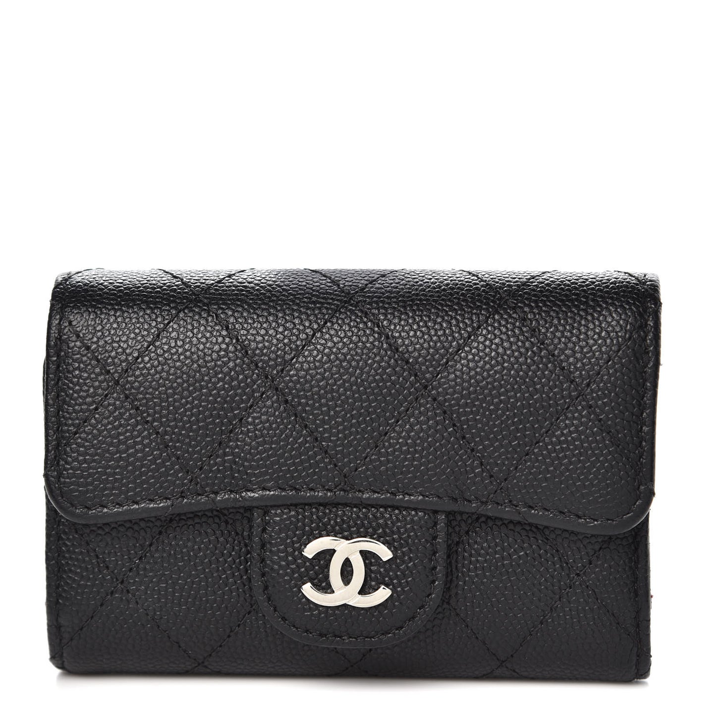 Caviar Quilted Classic 4 Key Holder Wallet Black