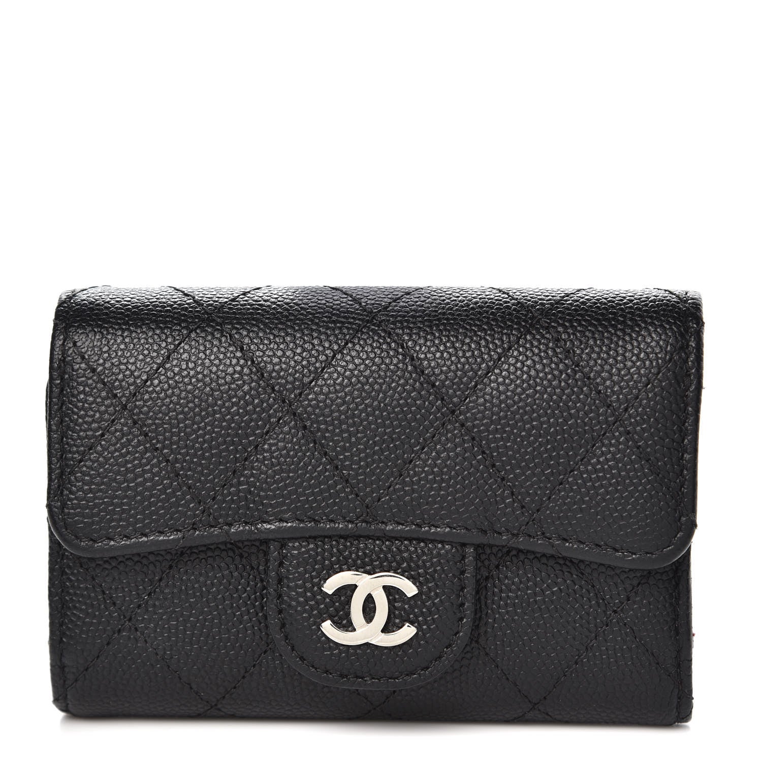 Chanel Caviar Quilted Classic 4 Key Holder Wallet Black 1 of 10