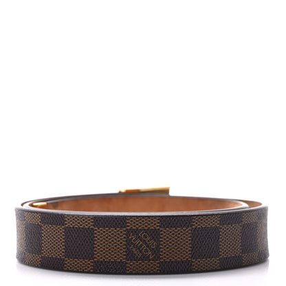 Louis Vuitton Damier Ebene LV Paris Buckle Belt 80 32 Gold 3 of 11