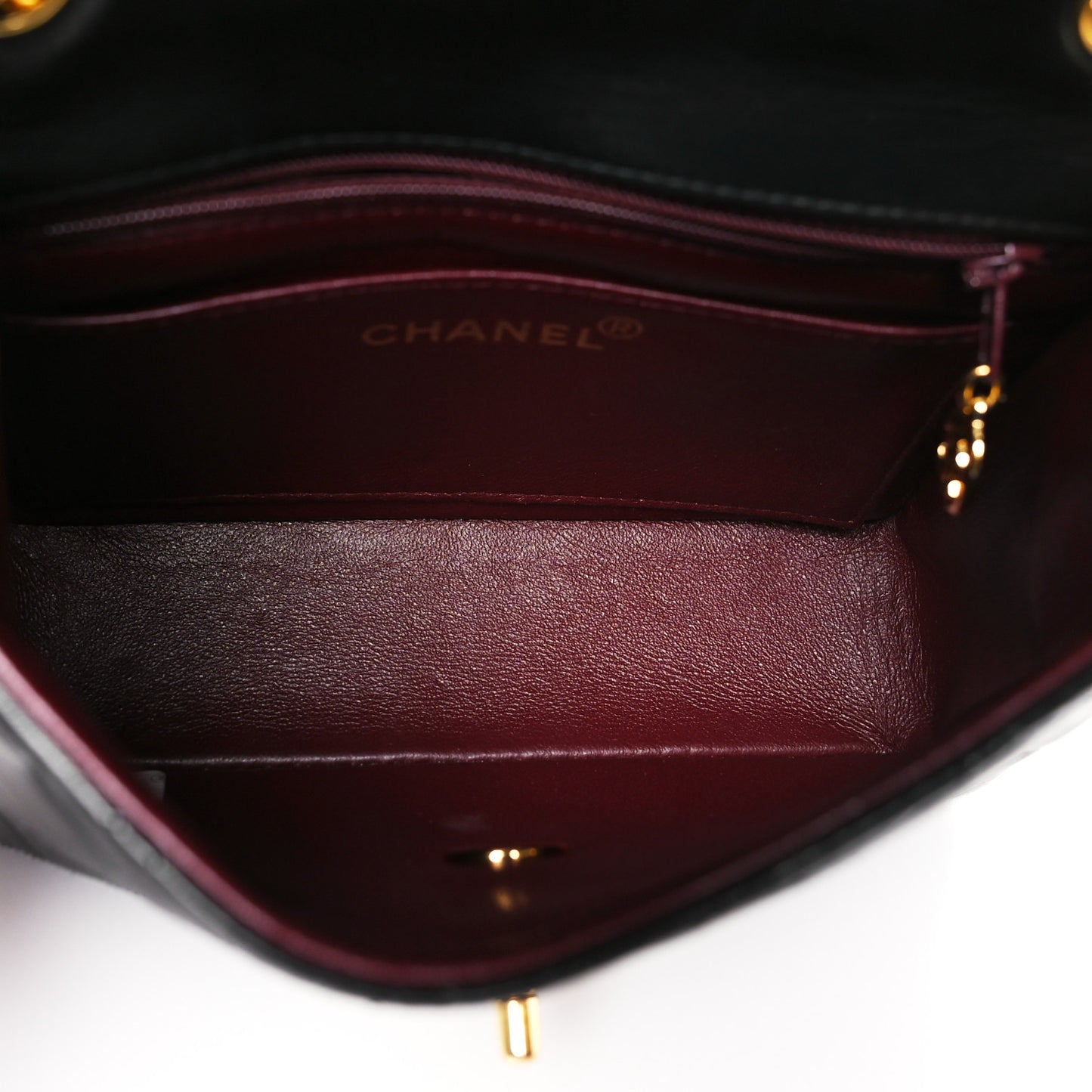 Lambskin Quilted Mini Square Flap Black