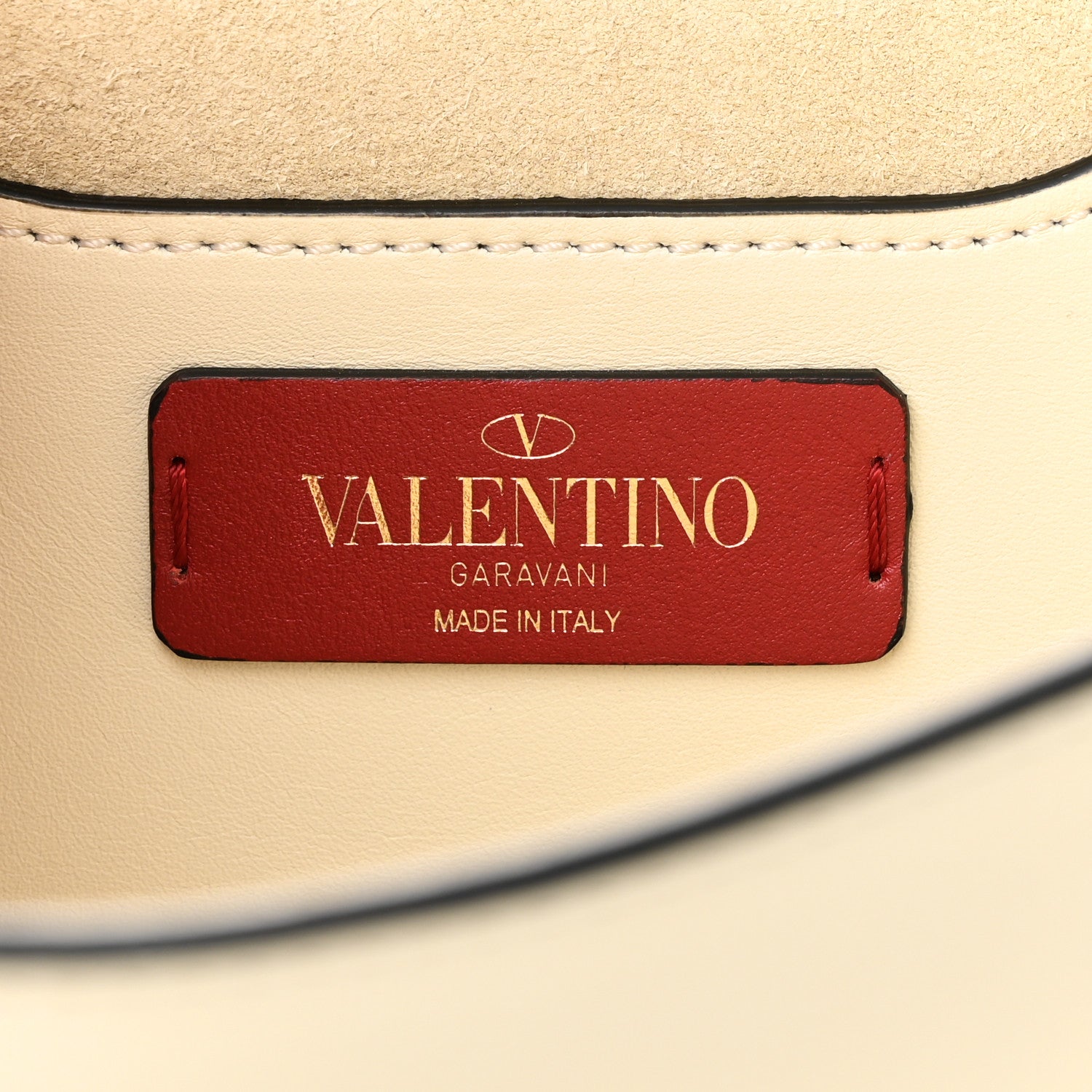 Valentino Garavani Vitello Groumette Demilune Chain Clutch Ivory 6 of 9
