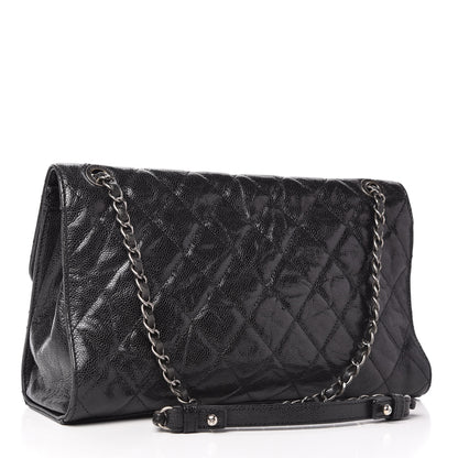 Chanel Crumpled Grained Calfskin Jumbo CC Crave Flap Black 3 of 11