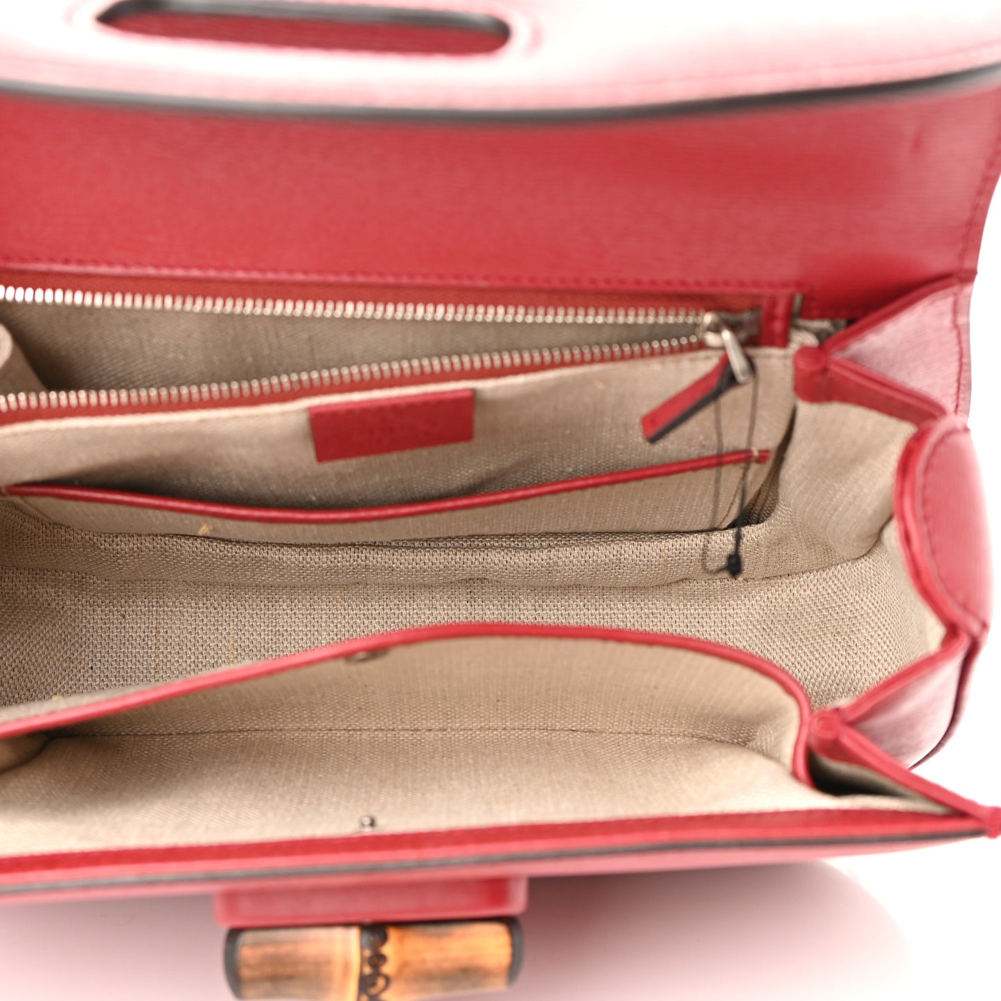 Shangai Calfskin Small Classic Bamboo Top Handle Bag Romantic Cerise