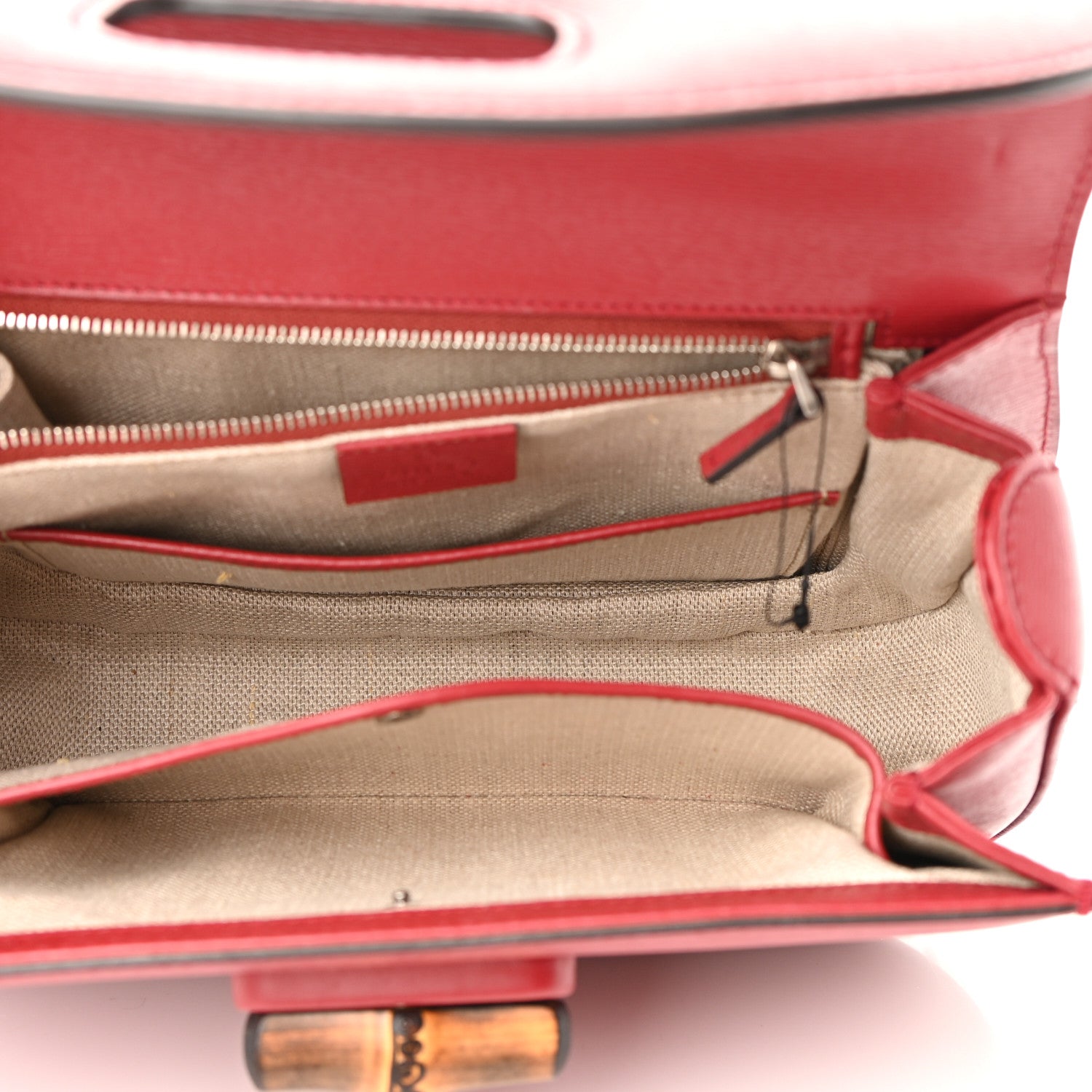 Gucci Shangai Calfskin Small Classic Bamboo Top Handle Bag Romantic Cerise 5 of 12