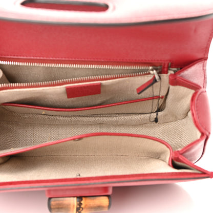 Gucci Shangai Calfskin Small Classic Bamboo Top Handle Bag Romantic Cerise 5 of 12