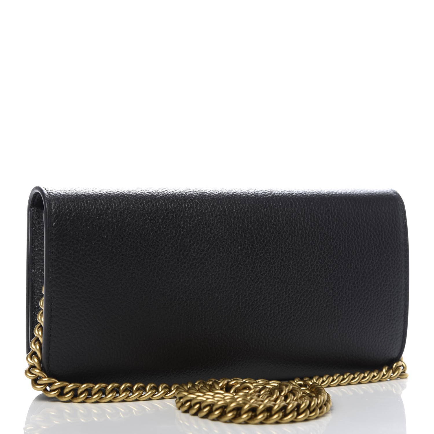 Balenciaga Grained Calfskin Logo Cash Continental Wallet on Chain Black White 3 of 9