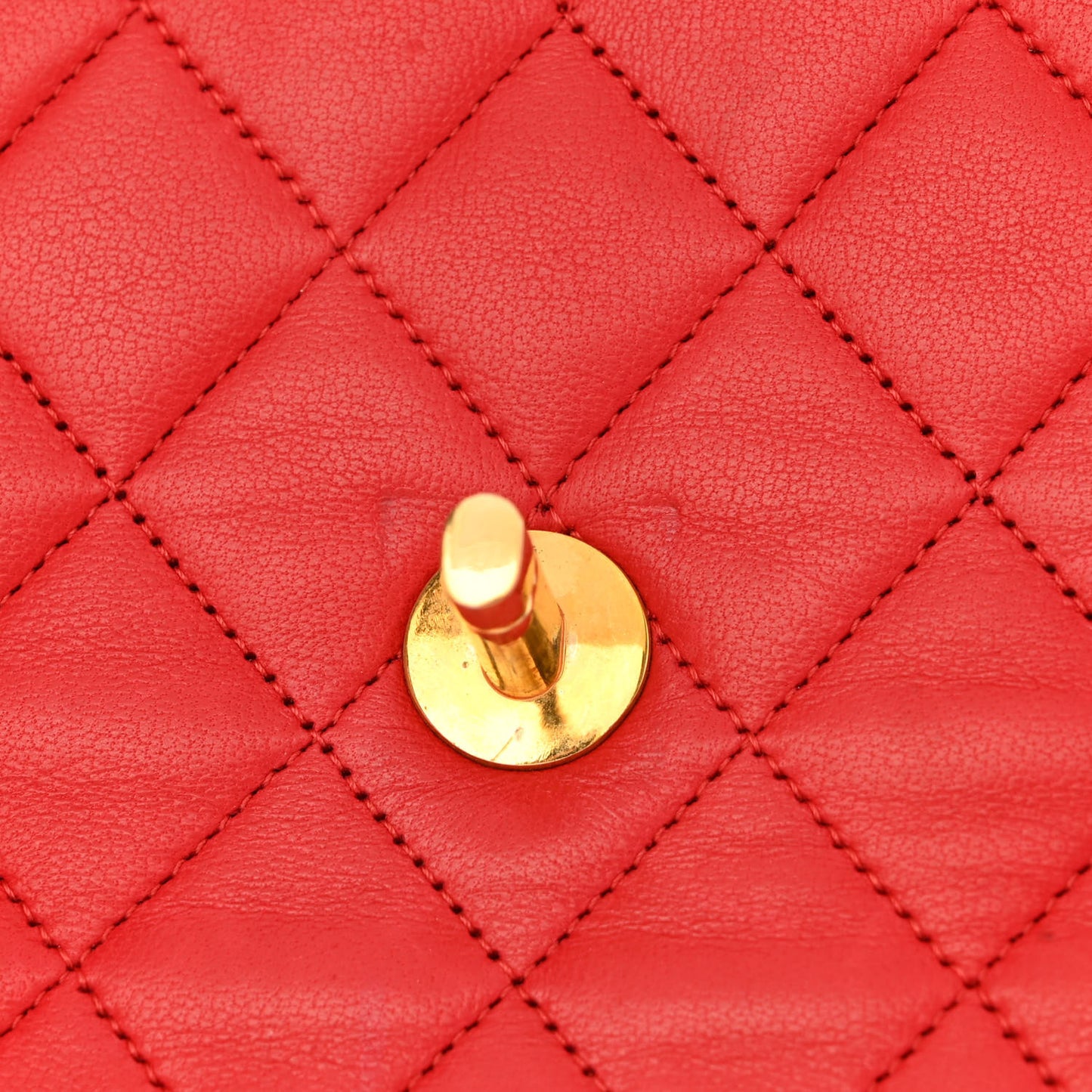 Lambskin Quilted Medium Single Flap Red