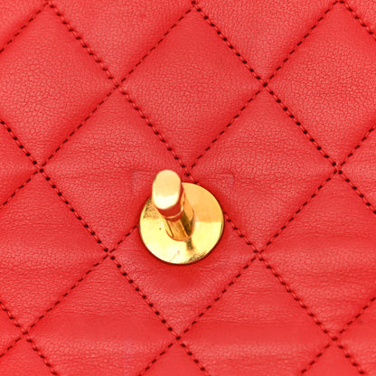 Chanel Lambskin Quilted Medium Single Flap Red 13 of 15