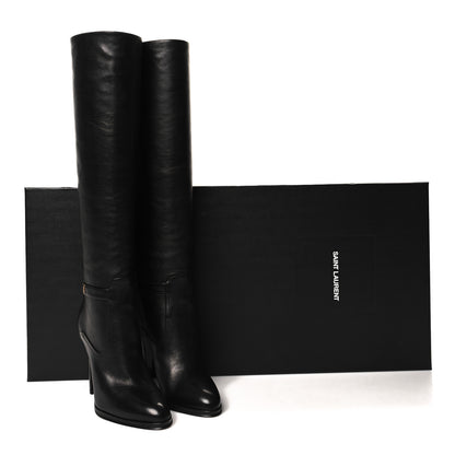 Saint Laurent Grained Calfskin Diane 100 Boots 37.5 Black 8 of 8