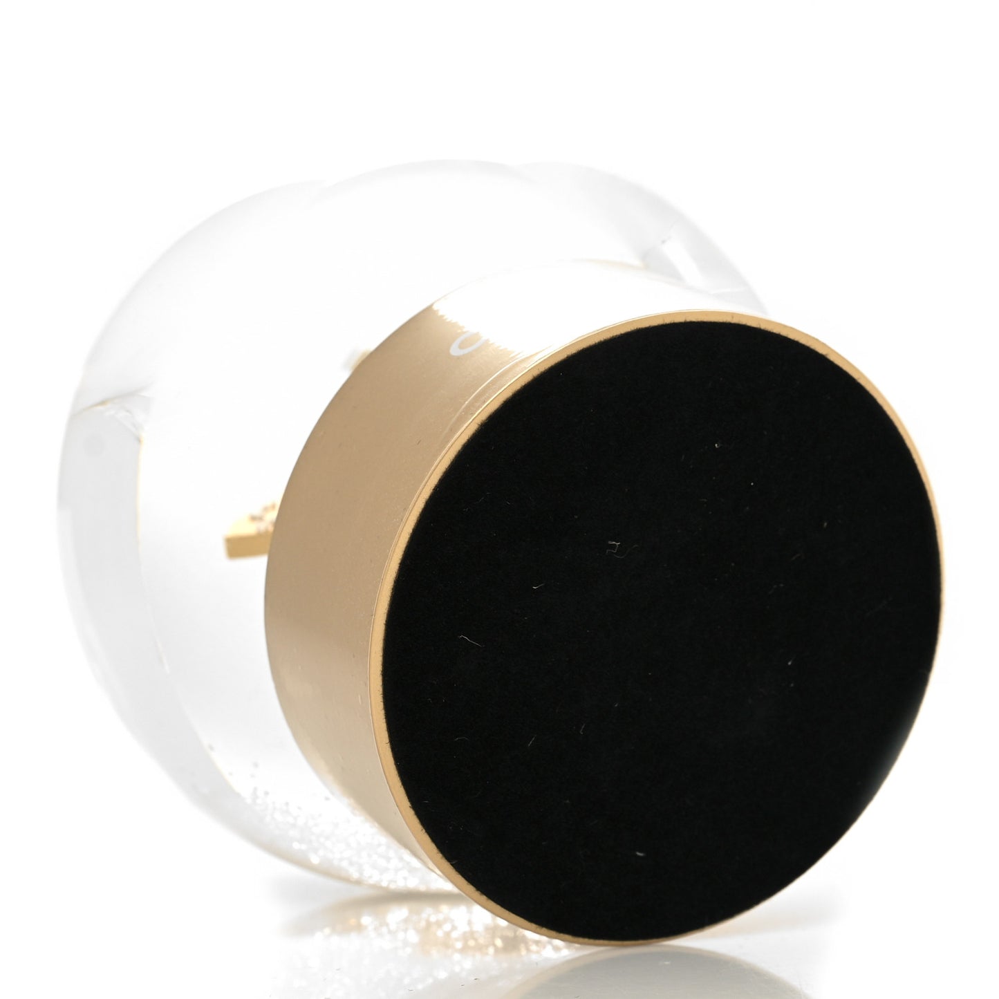 Glass CC Shopping Bag Snow Globe Gold