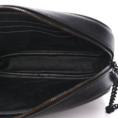 Saint Laurent Grain De Poudre Matelasse Monochrome Monogram Mini Lou Camera Bag Black 5 of 10