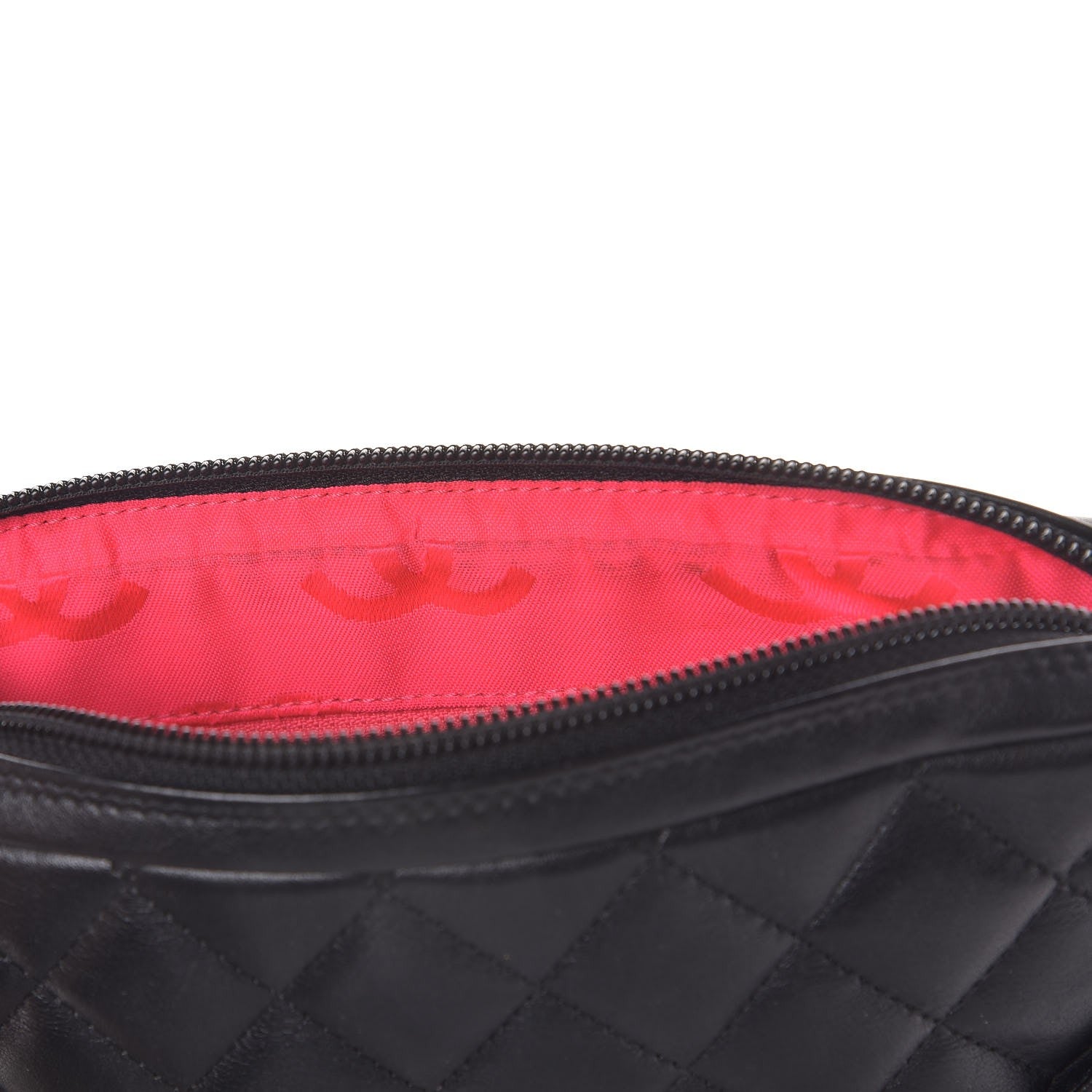 Chanel Calfskin Quilted Cambon Pochette Black White 8 of 11