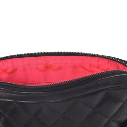 Chanel Calfskin Quilted Cambon Pochette Black White 8 of 11