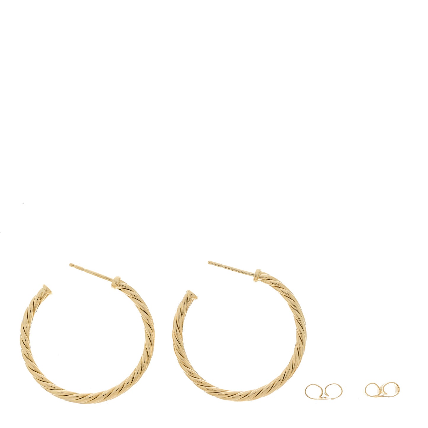 18K Yellow Gold Small Cablespira Hoop Earrings