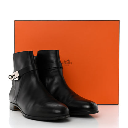 Hermes Calfskin Follow Ankle Boots 39.5 Black 10 of 10