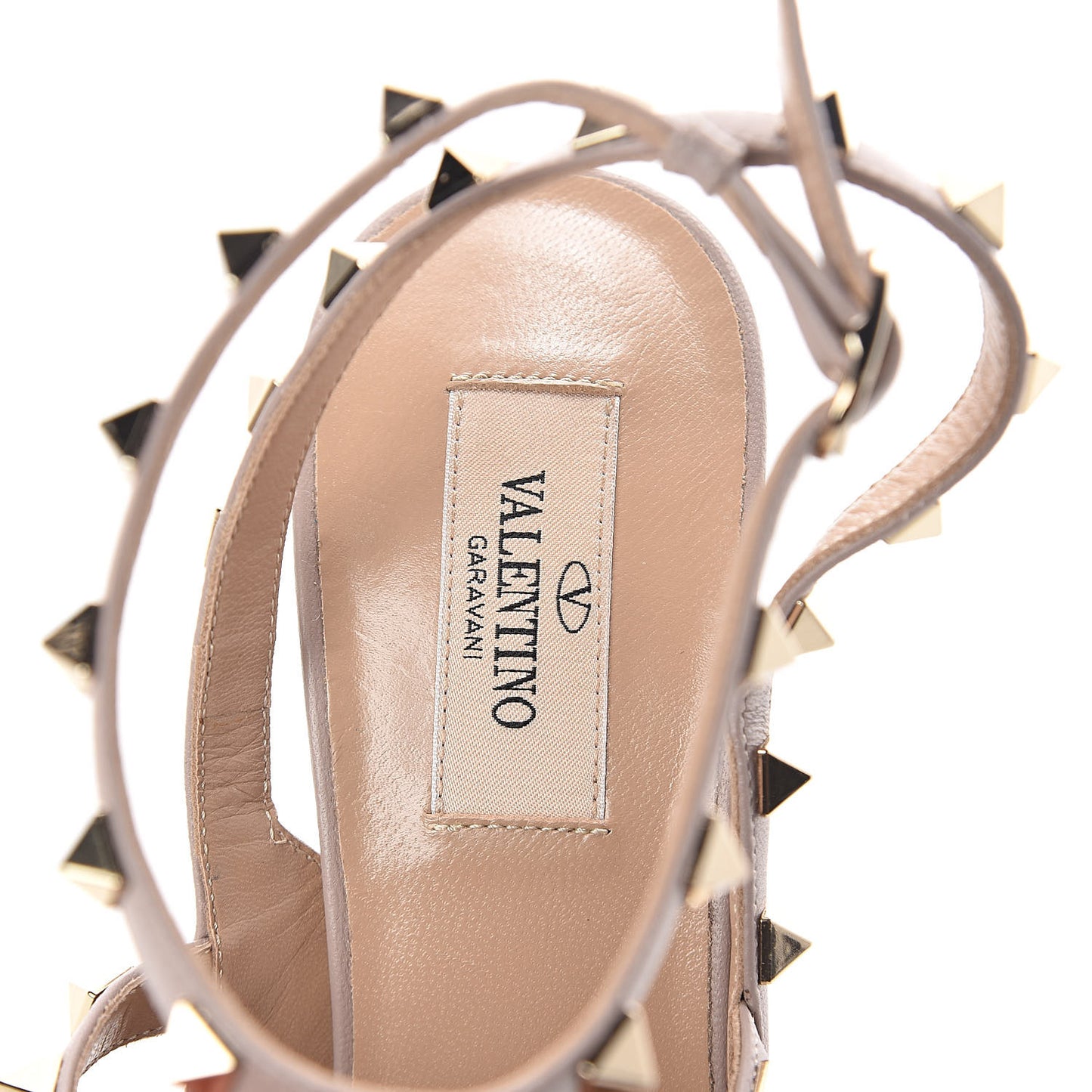 Patent Rockstud Ankle Strap Pumps 40 Poudre