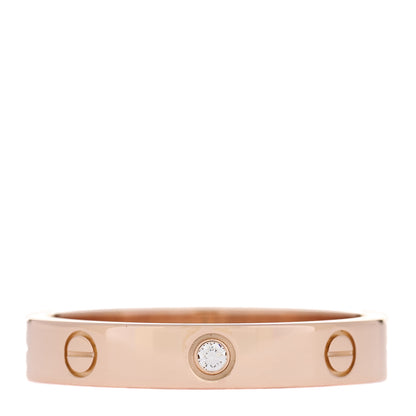 Cartier 18K Pink Gold Diamond 4mm LOVE Wedding Band Ring 63 10.25 1 of 5