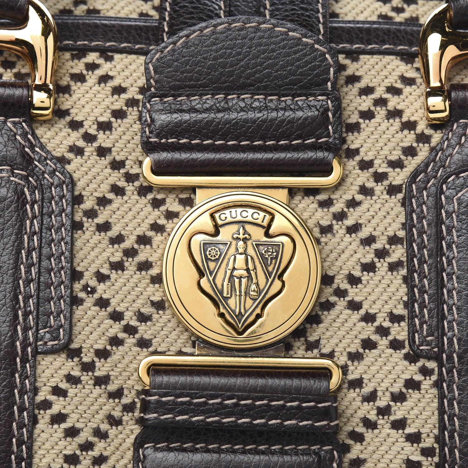 Gucci Diamante Calfskin Large Aviatrix Boston Brown 11 of 11