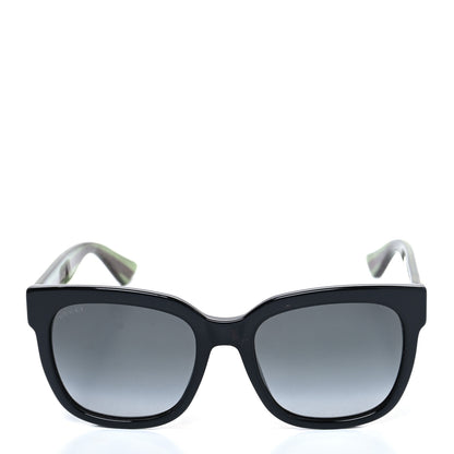 Gucci Acetate Square Frame Web Glitter Sunglasses GG0034S Black Green 2 of 7
