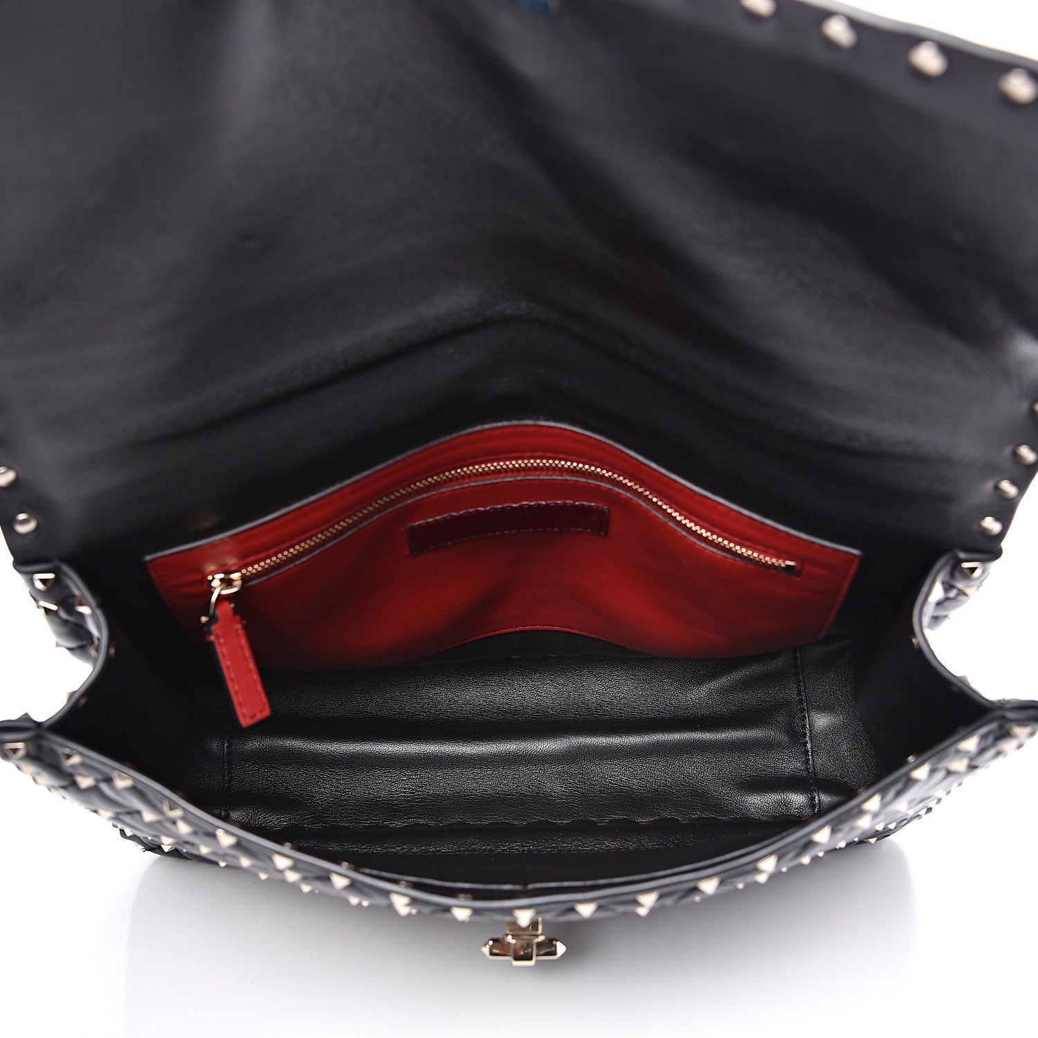 Valentino Garavani Lambskin Large Rockstud Spike Shoulder Bag Black 4 of 11