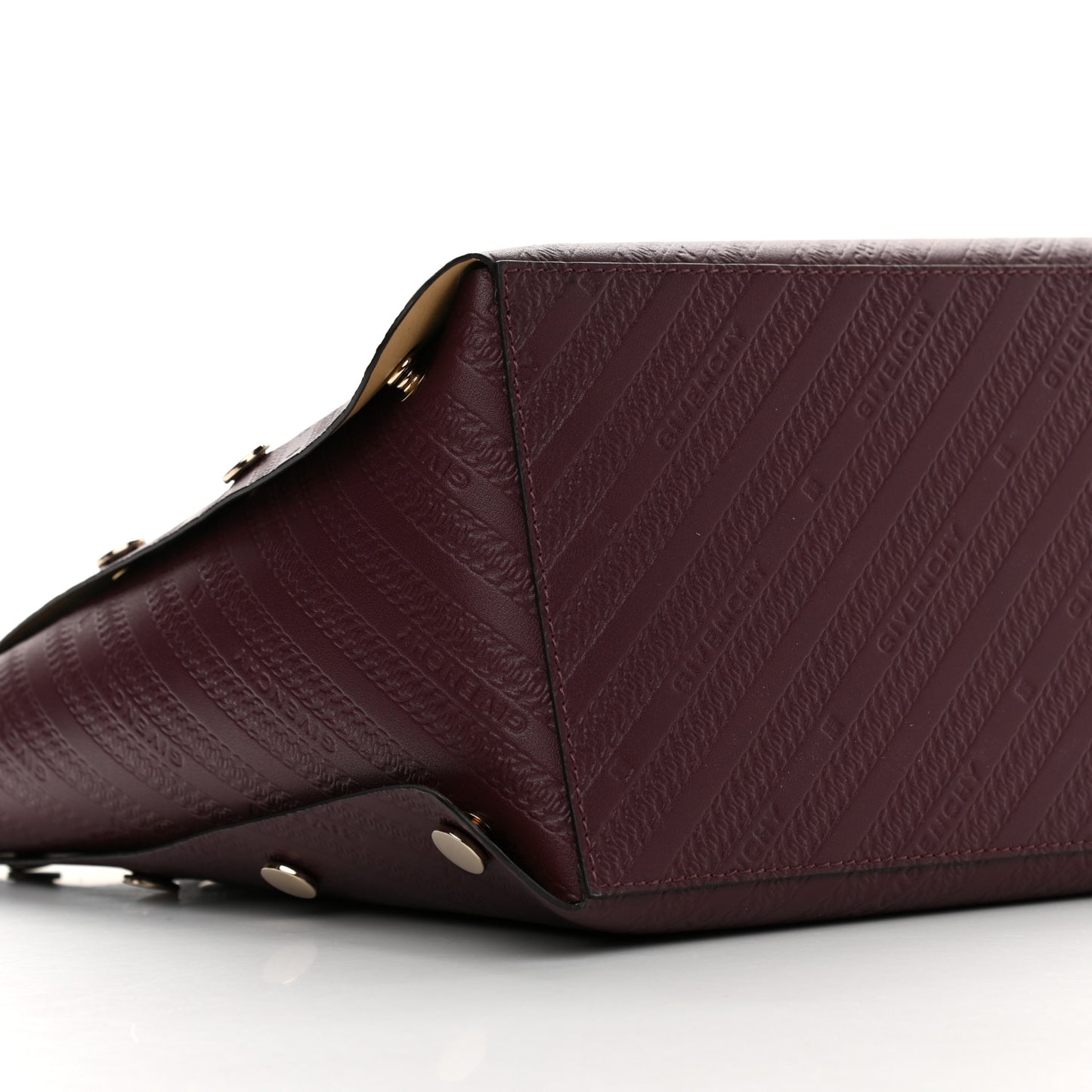 Calfskin Chain Embossed Medium Bond Shopper Tote Burgundy