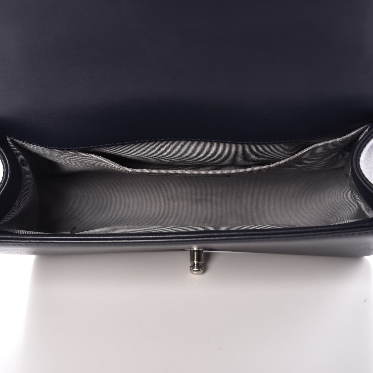 Chanel Lambskin Chevron Medium Boy Flap Dark Navy Blue 5 of 10