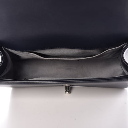 Chanel Lambskin Chevron Medium Boy Flap Dark Navy Blue 5 of 10