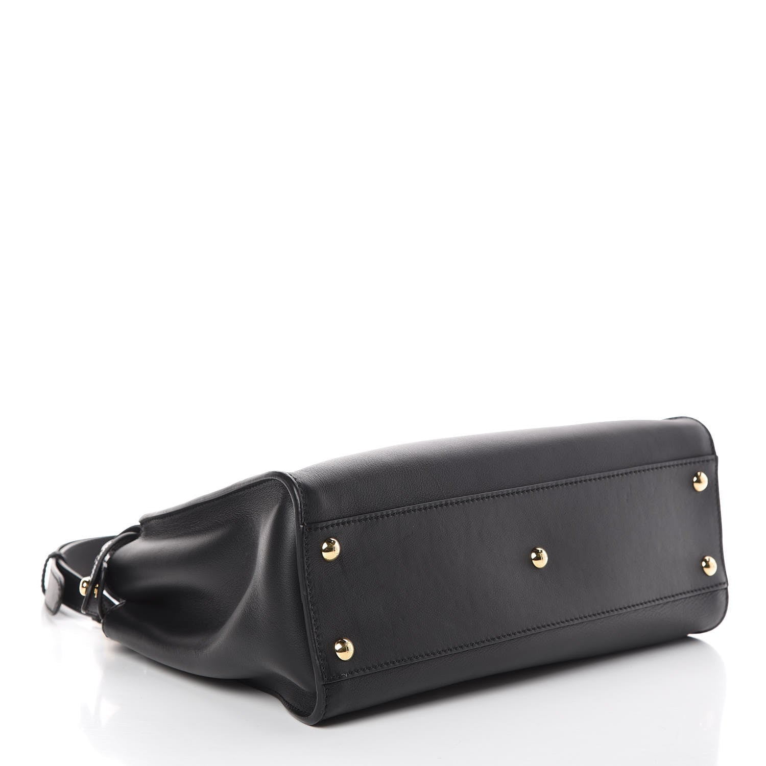 Fendi Vitello Seta Shiny Nappa Medium Peekaboo Iconic Satchel Black 4 of 9