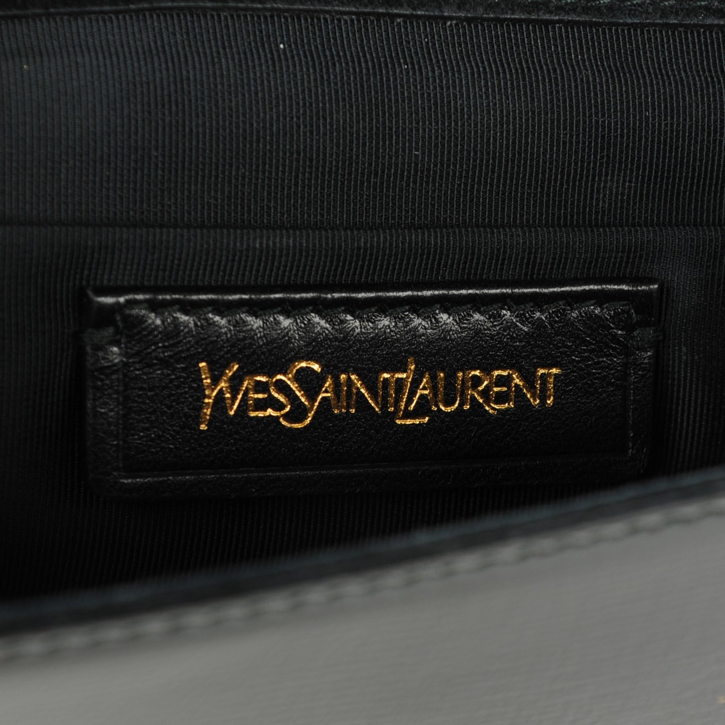 Textured Patent Classic Y Ligne Clutch Black
