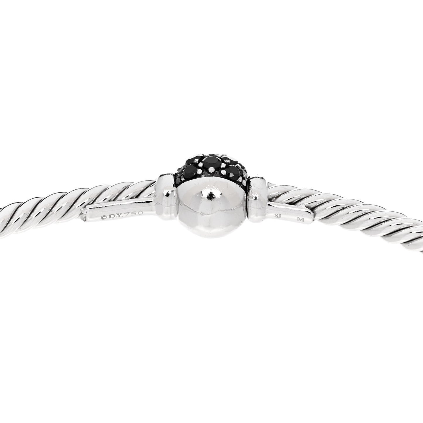 18K White Gold Black Diamond 2.6mm Solari Center Station Bracelet