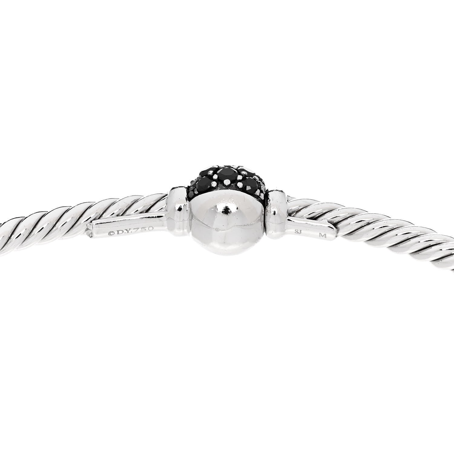 David Yurman 18K White Gold Black Diamond 2.6mm Solari Center Station Bracelet 3 of 3
