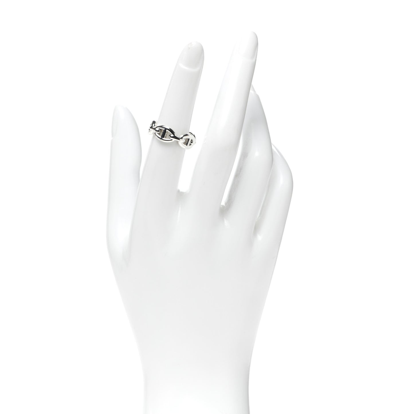 Sterling Silver PM Chaine d'Ancre Enchainee Band Ring 52 6