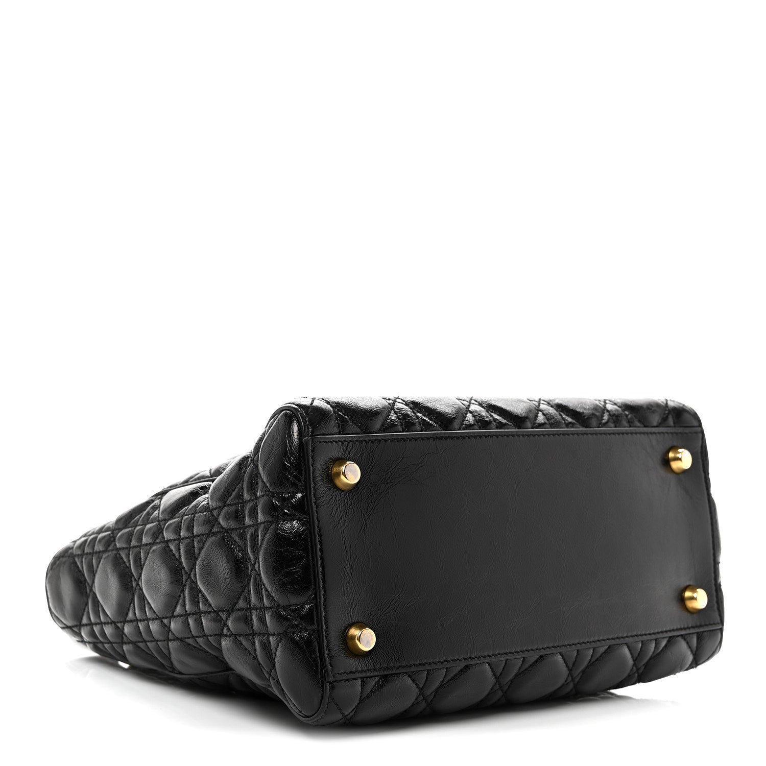 Christian Dior Crinkled Patent Cannage Medium Bohemian Lady Dior Black 4 of 10
