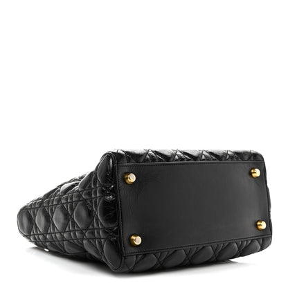Christian Dior Crinkled Patent Cannage Medium Bohemian Lady Dior Black 4 of 10