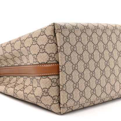 Gucci GG Supreme Monogram Medium Emblem Bucket Bag Beige Brown 10 of 10
