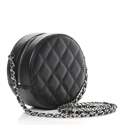 Chanel Caviar Quilted Round Clutch With Chain Black 3 of 11