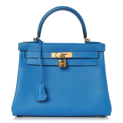 Hermes Evercolor Kelly Retourne 28 Bleu Hydra 1 of 35