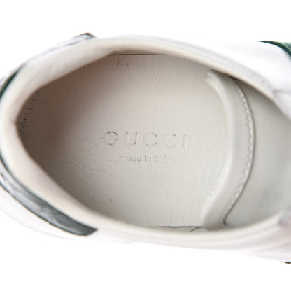 Gucci Calfskin Crocodile Web Womens Ace Sneakers 35 White Green 9 of 20