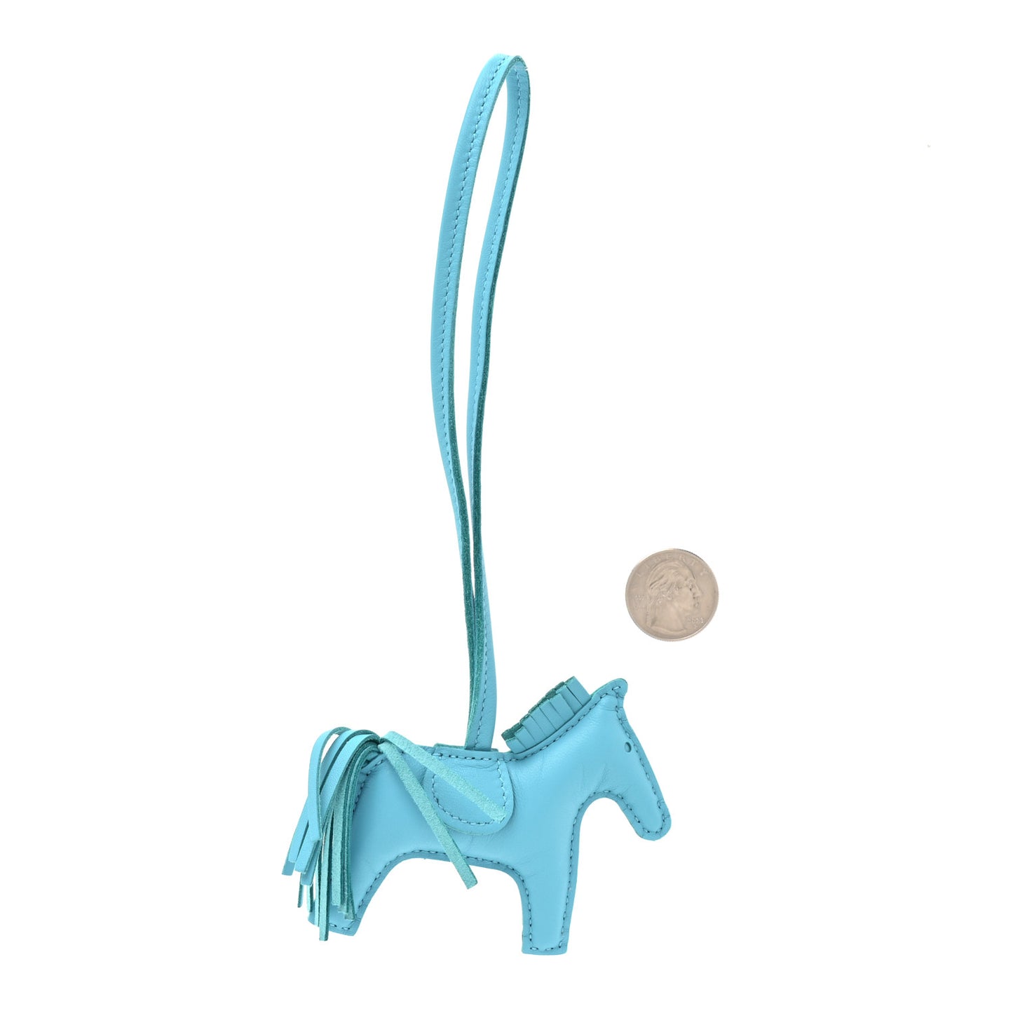 Milo Lambskin Grigri Rodeo Horse Bag Charm PM Bleu Azteque